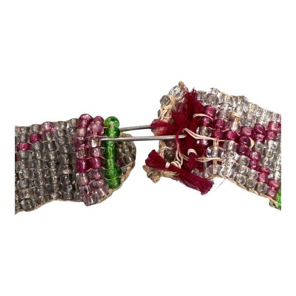 Vintage Native American Trade Seed Bead Handcrafted Antique Beaded Necklace READ - Picture 8 of 8